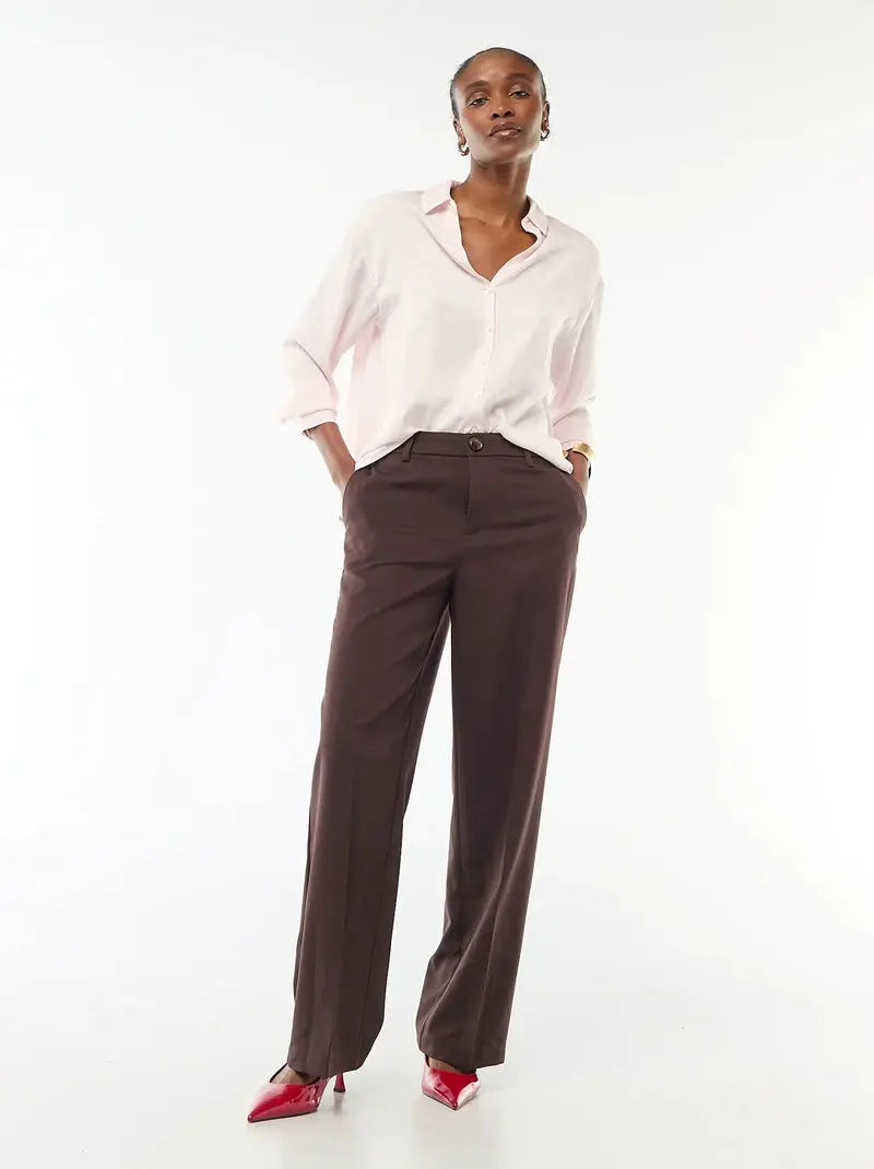 Pantalon large fluide uni - Noir Marque A