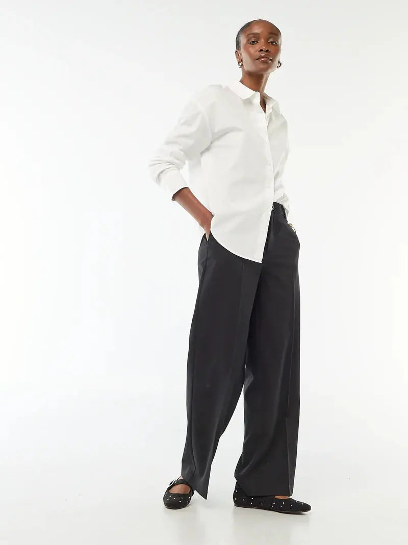 Pantalon large fluide uni - Noir Marque A
